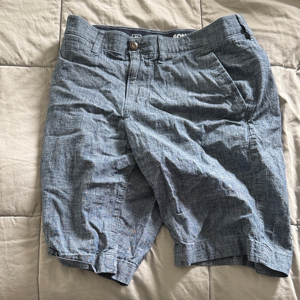 Sonoma Light Blue Textured Flat-Front Shorts